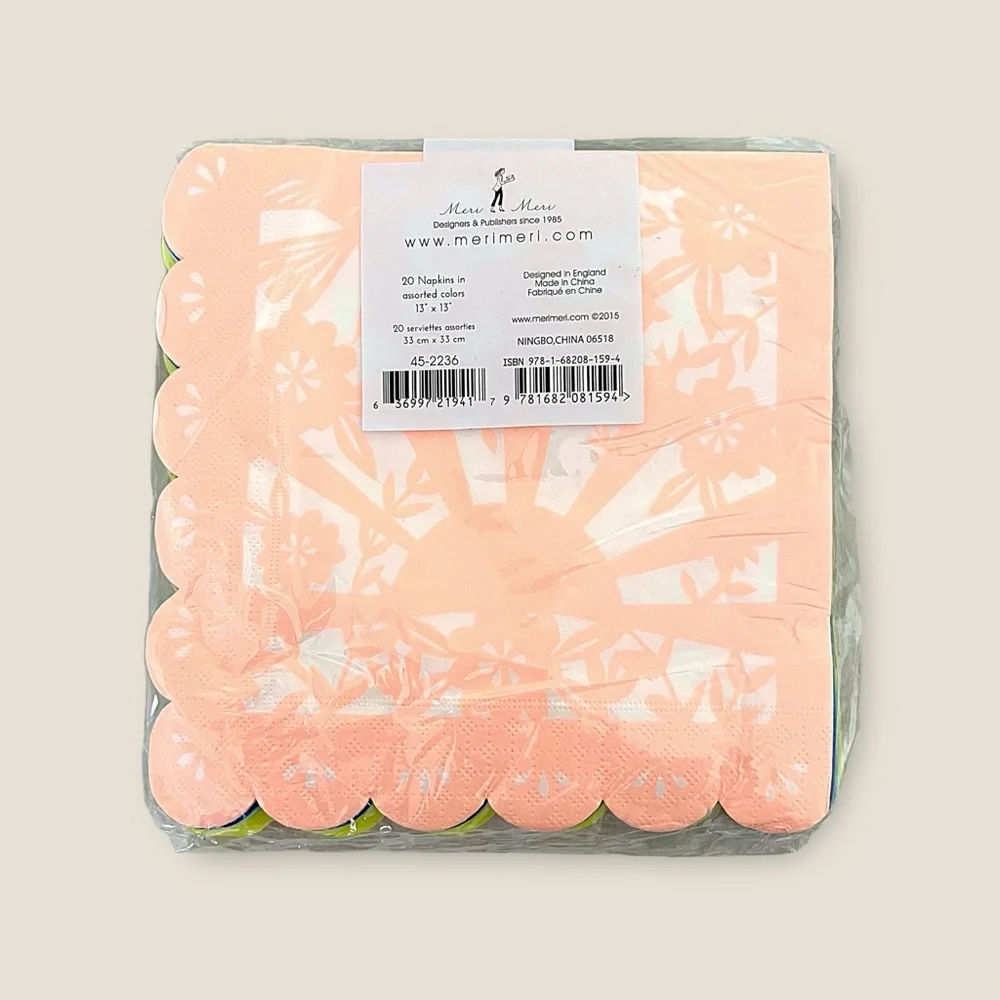 Meri Meri TOOT SWEET Fiesta Theme 20 Piece Papel Picado Napkins